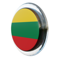 Lithuania Right View 3d textured glossy circle flag png