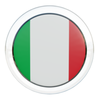bandera de círculo brillante con textura 3d de italia png