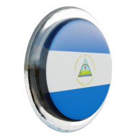 nicaragua vue de gauche drapeau de cercle brillant texturé 3d png