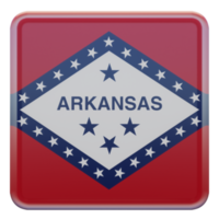 Arkansas bandera cuadrada brillante texturizada 3d png