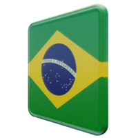 vista direita do brasil bandeira quadrada brilhante texturizada 3d