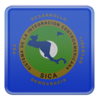 Zentralamerikanisches Integrationssystem 3D strukturierte glänzende quadratische Flagge png