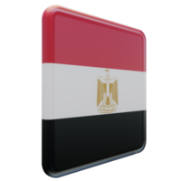 egypten vänster se 3d texturerad glansig fyrkant flagga png