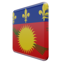 Guadeloupe Right View 3d textured glossy square flag png