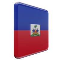 Haiti Left View 3d textured glossy square flag png