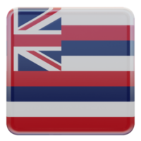 drapeau carré brillant texturé hawaii 3d png