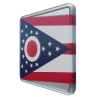 Ohio Rechtsaf visie 3d getextureerde glanzend plein vlag png