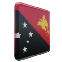 papouasie nouvelle guinée vue gauche drapeau carré brillant texturé 3d png