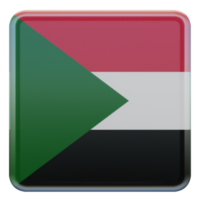 Sudan 3d textured glossy square flag png