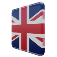 United Kingdom Right View 3d textured glossy square flag png