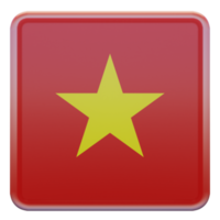 drapeau carré brillant texturé du vietnam 3d png