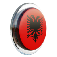 Albania Left View 3d textured glossy circle flag png