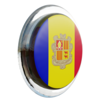 Andorra Left View 3d textured glossy circle flag png