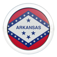 Arkansas 3d textured glossy circle flag png