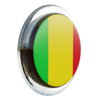 Mali Left View 3d textured glossy circle flag png