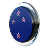 New Zealand Right View 3d textured glossy circle flag png