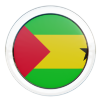 sao tomé et principe drapeau de cercle brillant texturé 3d png