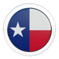 bandera de círculo brillante con textura 3d de texas png
