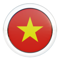 vietnam bandera de círculo brillante con textura 3d png