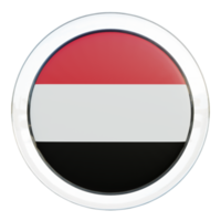 bandera de círculo brillante con textura 3d de yemen png