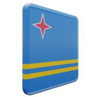 Aruba Left View 3d textured glossy square flag png