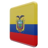 ecuador giusto Visualizza 3d strutturato lucido piazza bandiera png