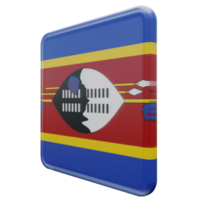 eswatini vue de droite drapeau carré brillant texturé 3d png