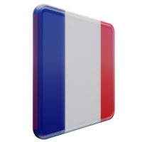 francia izquierda vista 3d textura brillante bandera cuadrada png