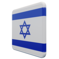 Israël vue de droite drapeau carré brillant texturé 3d png