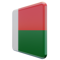 madagaskar rechte ansicht 3d texturierte glänzende quadratische flagge png