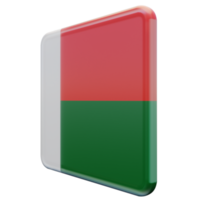 madagascar, vista derecha, 3d, textura, brillante, cuadrado, bandera png