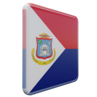 Sint Maarten Left View 3d textured glossy square flag png