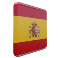 espanha esquerda vista 3d bandeira quadrada brilhante texturizada png