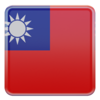 taiwan república da china 3d texturizado bandeira quadrada brilhante png