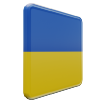 Ucrânia vista esquerda 3d bandeira quadrada brilhante texturizada