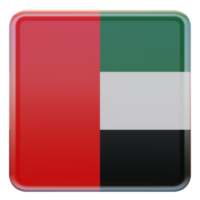 United Arab Emirates 3d textured glossy square flag png