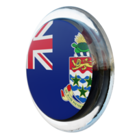 Cayman Islands Right View 3d textured glossy circle flag png