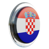 Croatia Left View 3d textured glossy circle flag png