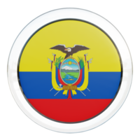 Ecuador 3d textured glossy circle flag png