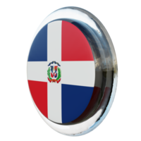 república dominicana vista direita 3d texturizada bandeira de círculo brilhante png