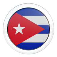 Cuba 3d textured glossy circle flag png