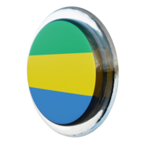 Gabon Right View 3d textured glossy circle flag png