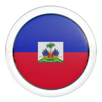 drapeau de cercle brillant texturé haïti 3d png