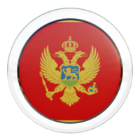 montenegro bandera de círculo brillante con textura 3d png
