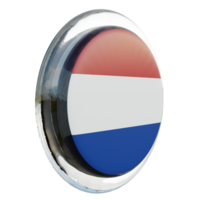 Nederland links visie 3d getextureerde glanzend cirkel vlag