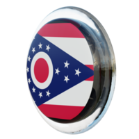 ohio vue de droite drapeau de cercle brillant texturé 3d png