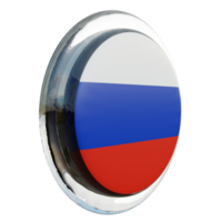 russie vue de gauche drapeau de cercle brillant texturé 3d png