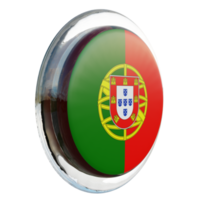 portugal vue gauche drapeau de cercle brillant texturé 3d png