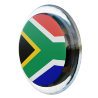 afrique du sud vue droite drapeau de cercle brillant texturé 3d png