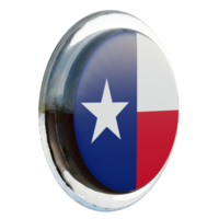 vista esquerda do texas bandeira de círculo brilhante texturizado 3d png